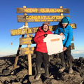 Gary (pictured left, with brother Roy) at the summit of Kilimanjaro