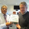 (left) Keith West, BUFCA Vice-Chairman; and (right) Peter Bristow, BUFCA Chairman with the association’s 30th anniversary cake.