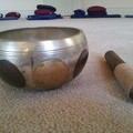 A singing bowl, used to signal mindful meditation during taster sessions 