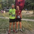 Vincent and Lauren Mayot, first male and first female in the Race the Light 5k race.