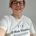 Kelly Rowley, taking on a step challenge in support of the British Tinnitus Association