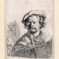 Rembrandt van Rijn (Dutch, 1606–1669) Self-Portrait, Wearing a Flat Cap, c. 1642. Etching. Rembrandt House Museum, Amsterdam.