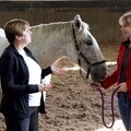 Jacqui Gayle, MBE, CEO of Reframe Cancer, Zara  Myers & Gaia at the Harness Change Equine Facilitated Learning Corporate Training Workshop in Cumbria 