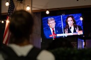 Two candidates for the US presidency.  (Photo by Allison Bailey / AFP)