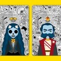  The four Crypto stamp art designs: Empress Elisabeth of Austria, Sisi Skull, Emperor Franz Joseph I of Austria, Franz Skull Credit: Austrian Post