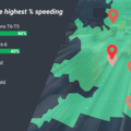 infographic showing UK speeding hotspots