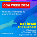 Poster for COA Week 2024 campaign for children affected by parents