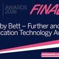 Bett Awards 2026 Finalist graphic showcasing Schometer as a leading AI academic evaluation tool.