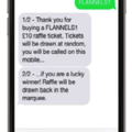 Text raffle mobile screen shot