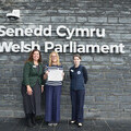 Vanessa, Sarah and Natalie holding the award 