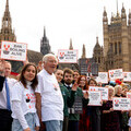Campaigners outside Westminster protest boiling alive