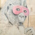 ‘Gorilla in a Pink Mask’, c. 2001, 150cm x 80cm, aerosol on concrete