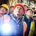 A volunteer guide leads a group in the Leigh Woods Vaults, Clifton Suspension Bridge, Bristol