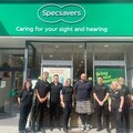 Specsavers Stirling team with Stuart Anderson, Heavyweights athlete at Stirling Highland Games 2022