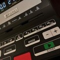 Close up of the screen on a treadmill
