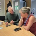 Active Teams Founder Nairn Robertson with Bankfield Surgery Business Manager, Claire Baggley