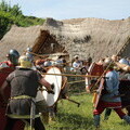 Romans fight Saxons at Butser Ancient Farm, Hampshire