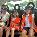 Children in taxi
