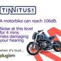Infographic showing how loud motorbikes can be