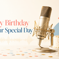  A minimalist promotional image for Temi & The Crew’s debut single “Happy Birthday It’s Your Special Day,” 