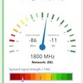 A screenshot of the SignalTracker app showing an actual 5G connection