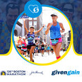 Combined logos of the Boston Marathon, John Hancock and GivenGain, plus runners from the event.