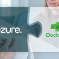 Rezure and Doctorcall logos overlaid on at-home test customr