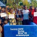 Kpandabu community with their new borehole