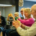 Older members of the Hampshire community enjoy movement exercise session