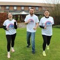 L-R Francis House care team members Kelly Thomas, Stephen Payne and Jenny Burt training for the Great Manchester Run