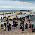 Visitors to historic Sword Beach in Normandy enjoy fish and chips ahead of the D-Day 80 commemorations