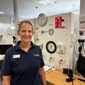 Carol Jackson, Oxygen Therapy Manager at the Chilterns Neuro Centre, in front of the chambers