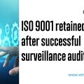 Graphic featuring a picture and words celebrating the successful ISO9001 audit outcome