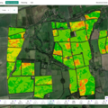 A ClearSky image showing crop growth and areas that need attention, via Origin Digital