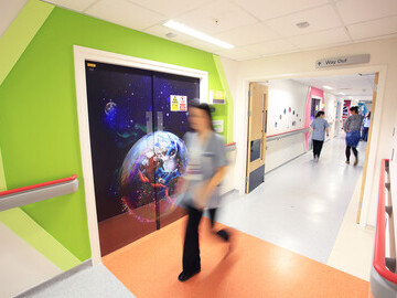 The colourful artwork created for the X-Ray department at Royal Manchester Children