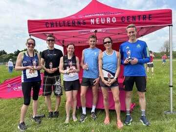 The top three women and men from the 10k race (L-R: Hannah Rogan, Tom Hedges Joanna Gardener, Daire Stack, Helen Mulhall and Adam Shute)
