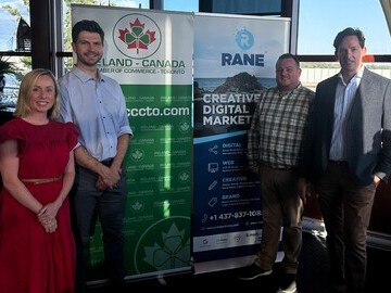 Sarah Murphy, Vlad Shevchenko, Robbie Black, Neil Davey at the ICCCTO Website Launch at the National Yacht Club in Toronto