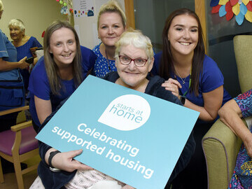 Residents and colleagues at Miners Court, Coastline’s Extra Care scheme, all come together to celebrate 