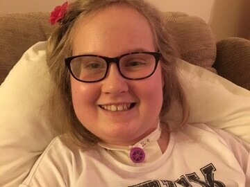 04. Maisie remains positive and smiling but has a long road ahead of her