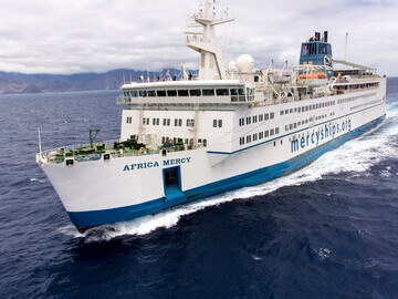 The Africa Mercy ‘floating hospital’ ship.