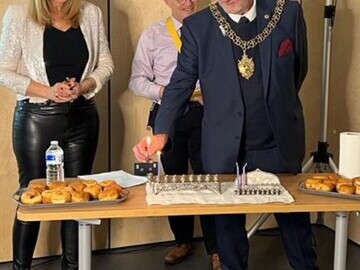 The Mayor of Coventry Lighting First Hannukah Candle in Tally Koren Launch Event