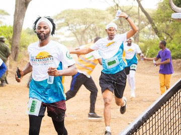 Racers during the Serengeti Safari Marathon 2022