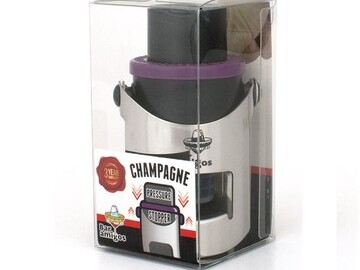 Bar Amigos ® purple champagne pressure stopper single retail packaging