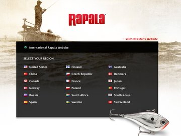 Rapala website homepage
