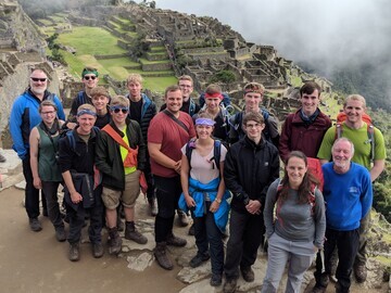 Cadets from Sussex Wing Air Training Corp trekking near  Machu Picchu, Peru.