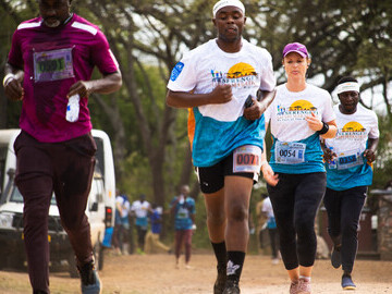 Runners at the Serengeti Safari Marathon 2022