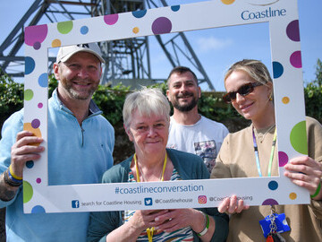 Guests gather for a tour of Chi Winder, Coastline’s purpose-built homeless centre