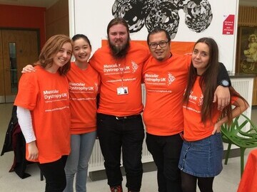 Part of the Dreamscope Media Group team raising awareness of Muscular Dystrophy wearing MDUK shirts