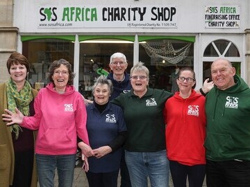 Shop staff and volunteers: Lin Veale, Ann Crowcombe, Anne Dunford, Dave Crowcombe, Kim Williams, Kaz James and Rich Long