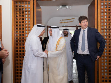 HE Dr. Hamed Mohamed Bin Khalifa Yousef Al Suwaidi and Nicholas Lubin